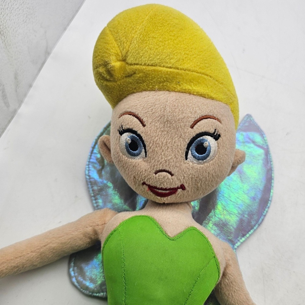 Disney Fairies Tinker Bell Plush Doll Stuffed Toy Medium Green Wings Cute - Picture 2 of 7